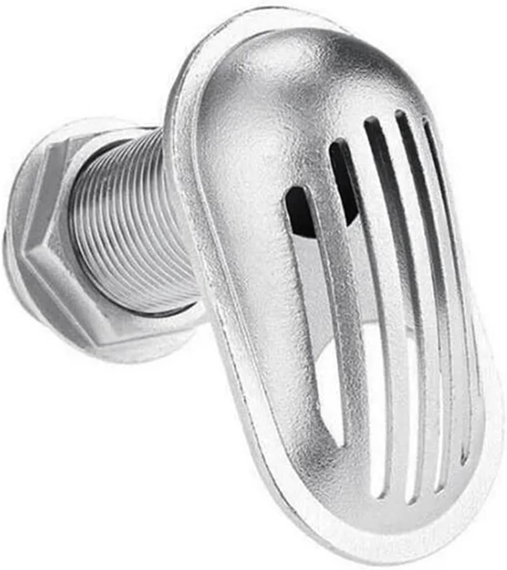 316 Stainless Steel Boat Intake Strainer Thru‑Hull Pump Hose Fitting Water Pickup Filter Scoop for Boat,Yacht,Kayak etc