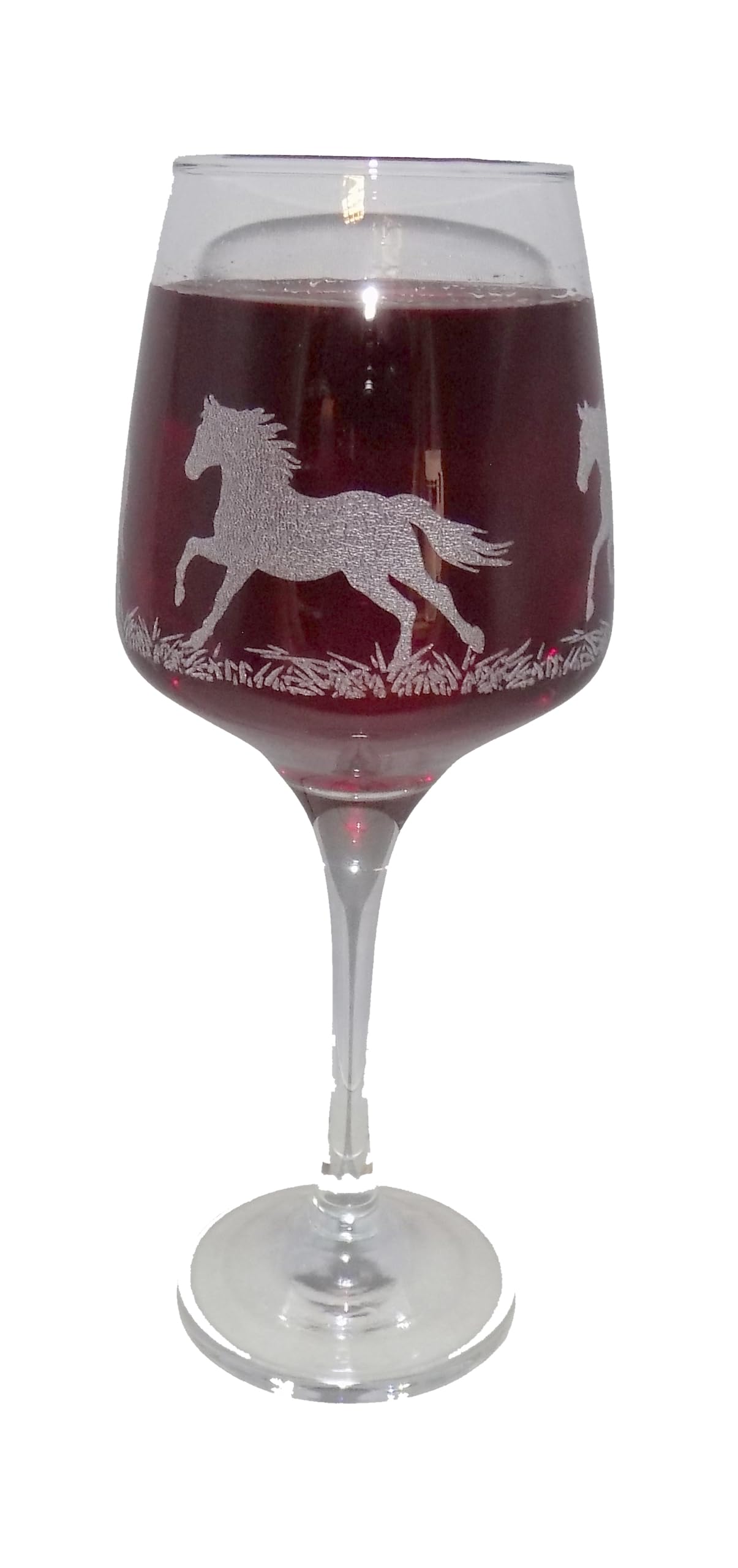 Beautiful 'Horse' Engraved Stemmed Wine Glass - Lovely Horse Owner Gift!