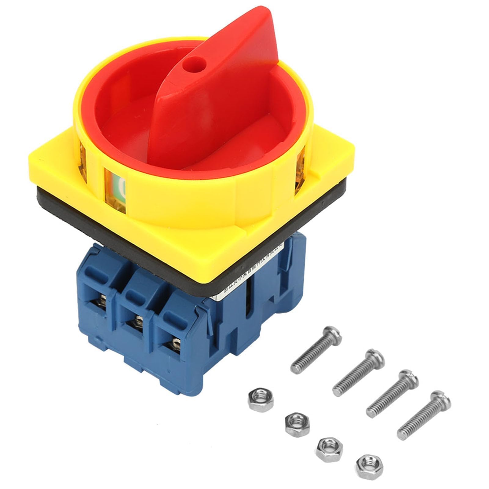 LiebeWH Interrupteur isolateur à 4 pôles, 32 A, 440 V, 2 positions Cam ON/OFF, mécanique, rotatif, contacts argentés, montage sur panneau