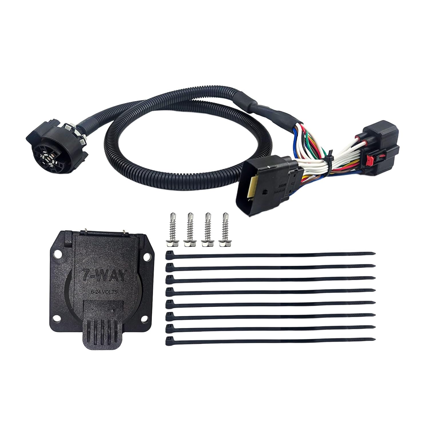 7 Way RV Blade Trailer Wiring 56431 Trailer Wiring Harness Fit for 2019-2023 Ranger, Black