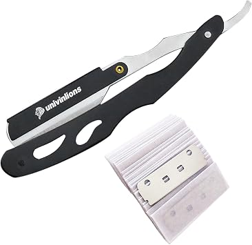 Hair Removal 1 Shaving Razor + 25 Professional Blade Hairdressing Tool Hair Razor Knife Stainless Steel Straight Razor Holder Kit