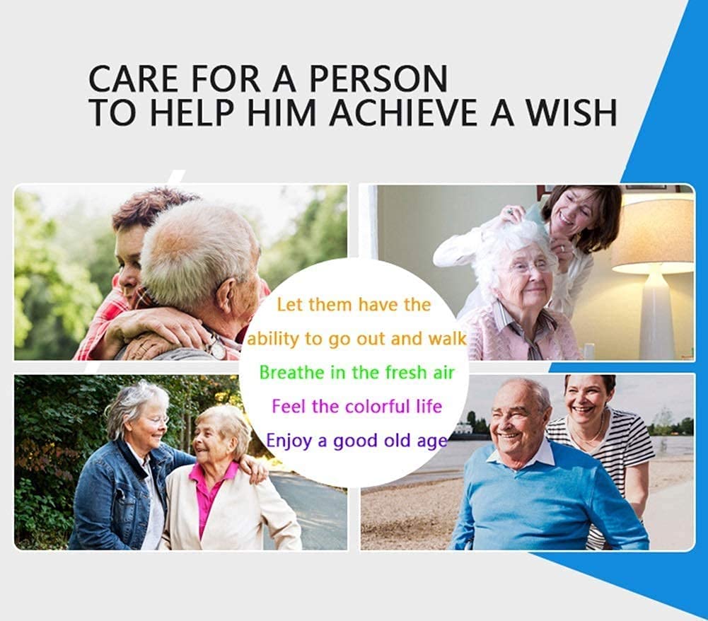 Andador para Ancianos,Bastón para Personas Mayores, Ligero, muleta, telescópico, Estable, Antideslizante, Ligero, Altura Ajustable, Bastones Negros para Ancianos, Mujeres, discapacitados y h