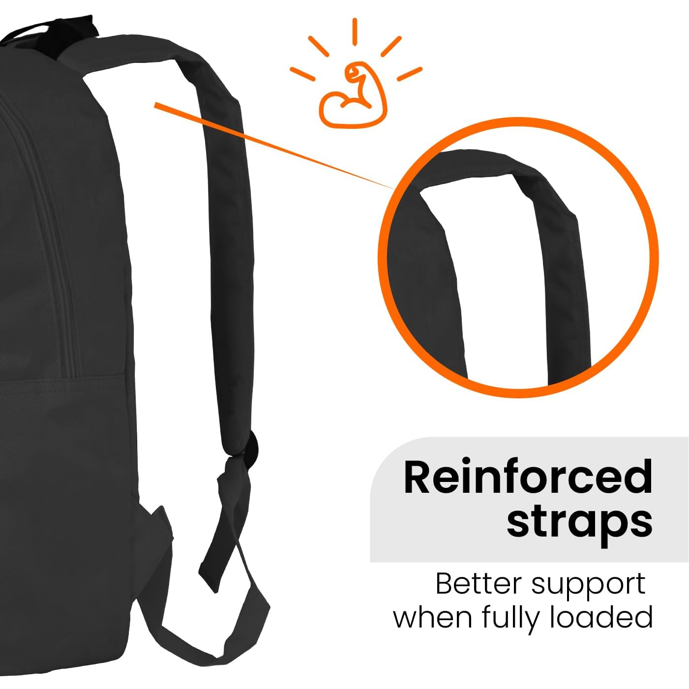 TECHMADE Zaino Scuola e Porta PC 15" Leggero e Capiente – Zaino Bagaglio a Mano 31.5x13.5x43 cm Compatibile Ryanair EasyJet – Multitasche Ergonomico per Lavoro, Scuola e Viaggi – UNISEX, (Nero)