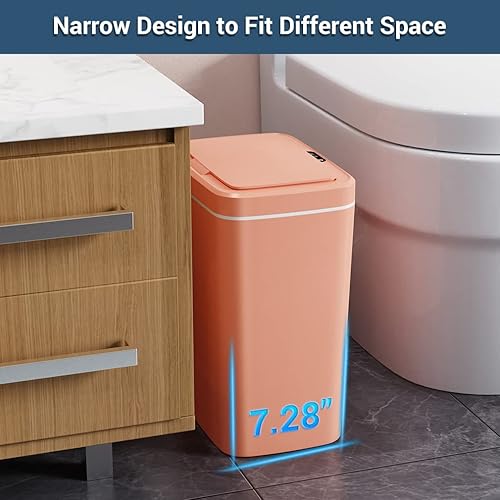 Miniatura 5 de EFFUN Bote de basura automático con sensor de movimiento sin contacto de 4.2 galones, papelera manos libres inteligentes, papelera estrecha