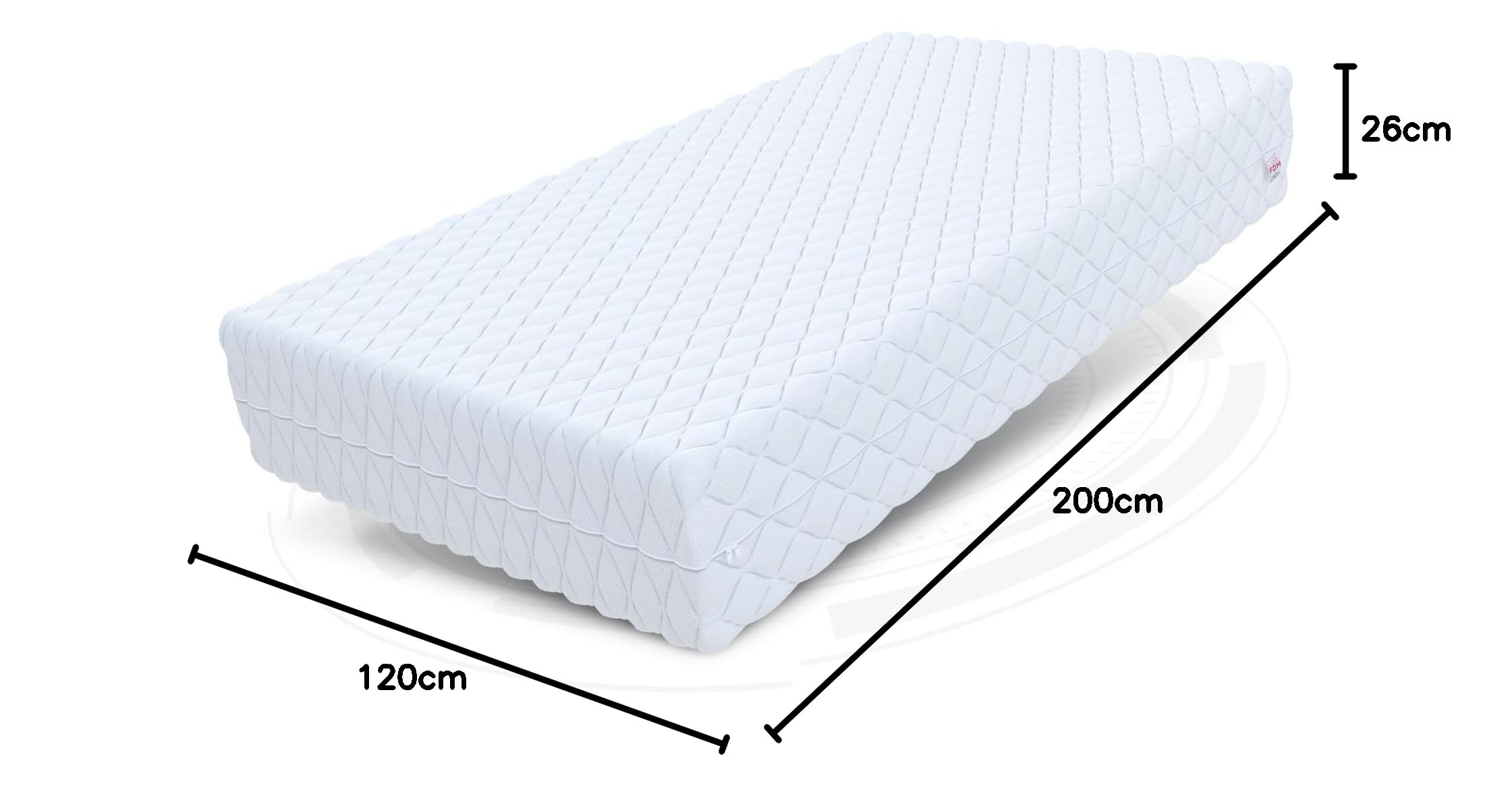 FDM LAVAL MAX Materasso una Piazza e Mezza 120x200 cm Alto 26 cm Materasso a Molle Insacchettate Grado di Rigidità H3 H4 Due Lati 7 Zone di Comfort Strato di Cocò OEKO-TEX Anallergic