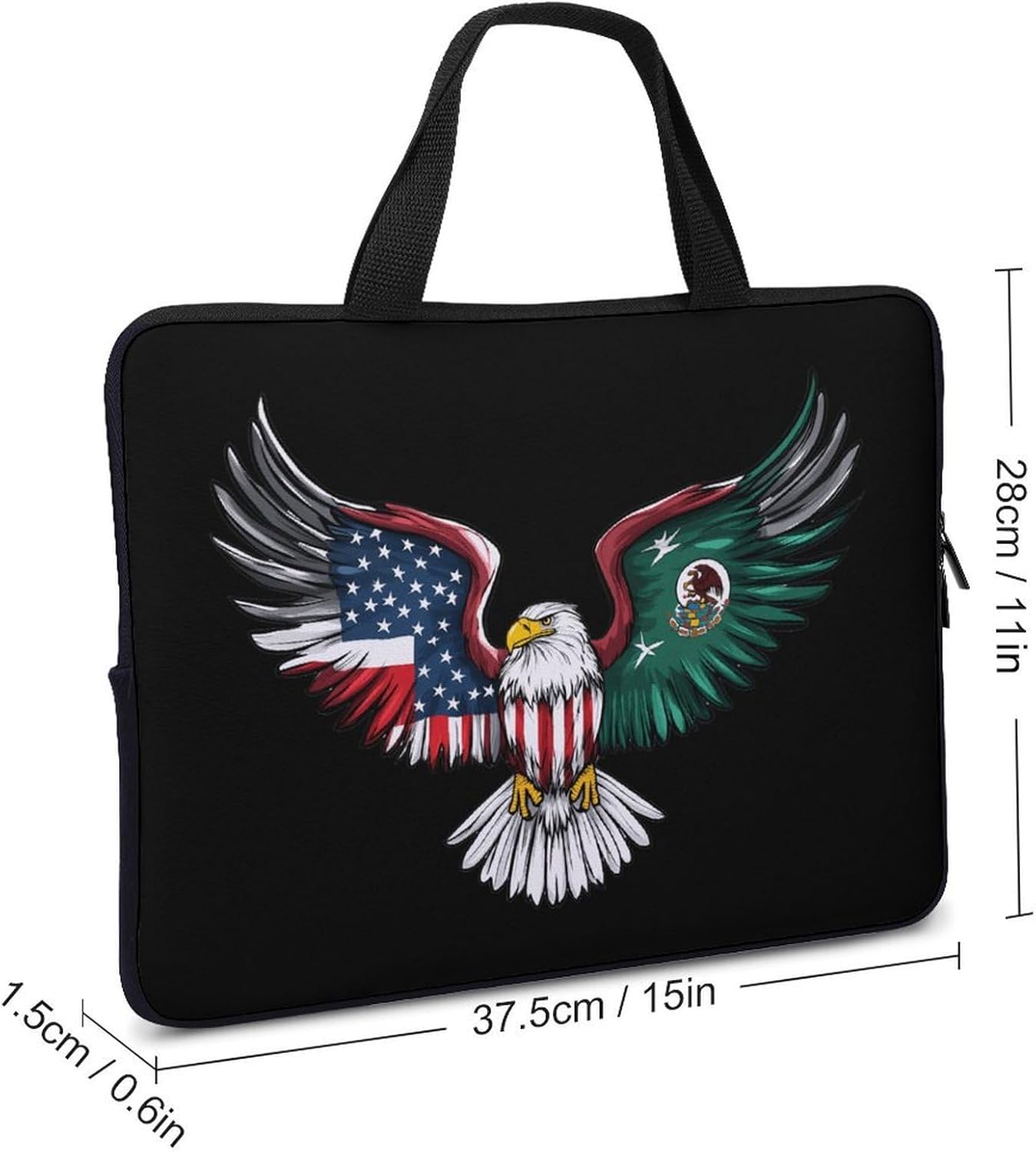 USA Mexico Friendship Ea-gle Laptop Bag Lightweight Computer Bag Carrying Case for Work Business