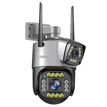 DDLC Smarthome SuperCams 6MP HD 1080p WiFi Dual Lens/Dual Screen Video Record Color Bullet+360 PTZ Control, IP66 Waterproof Outdoor Camera (1103 ptz)