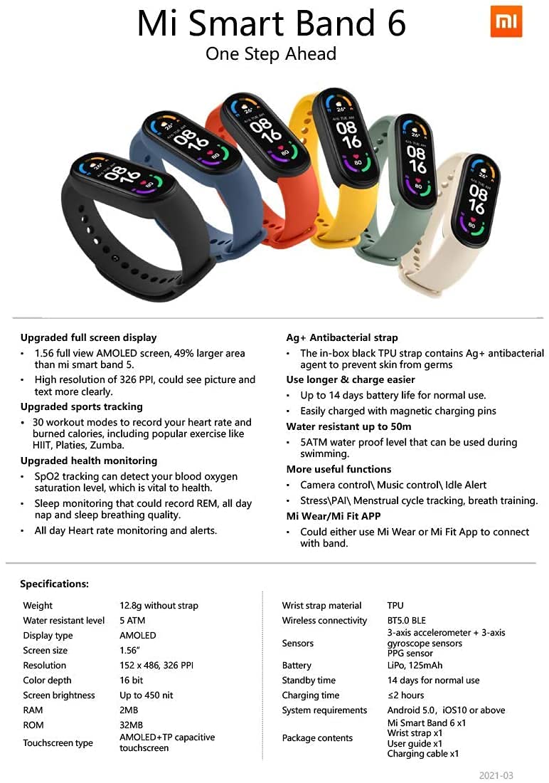 Smartwatch Mi Band Specifiche XiaoMi Mi Mi Smart Band 6/5 Strap