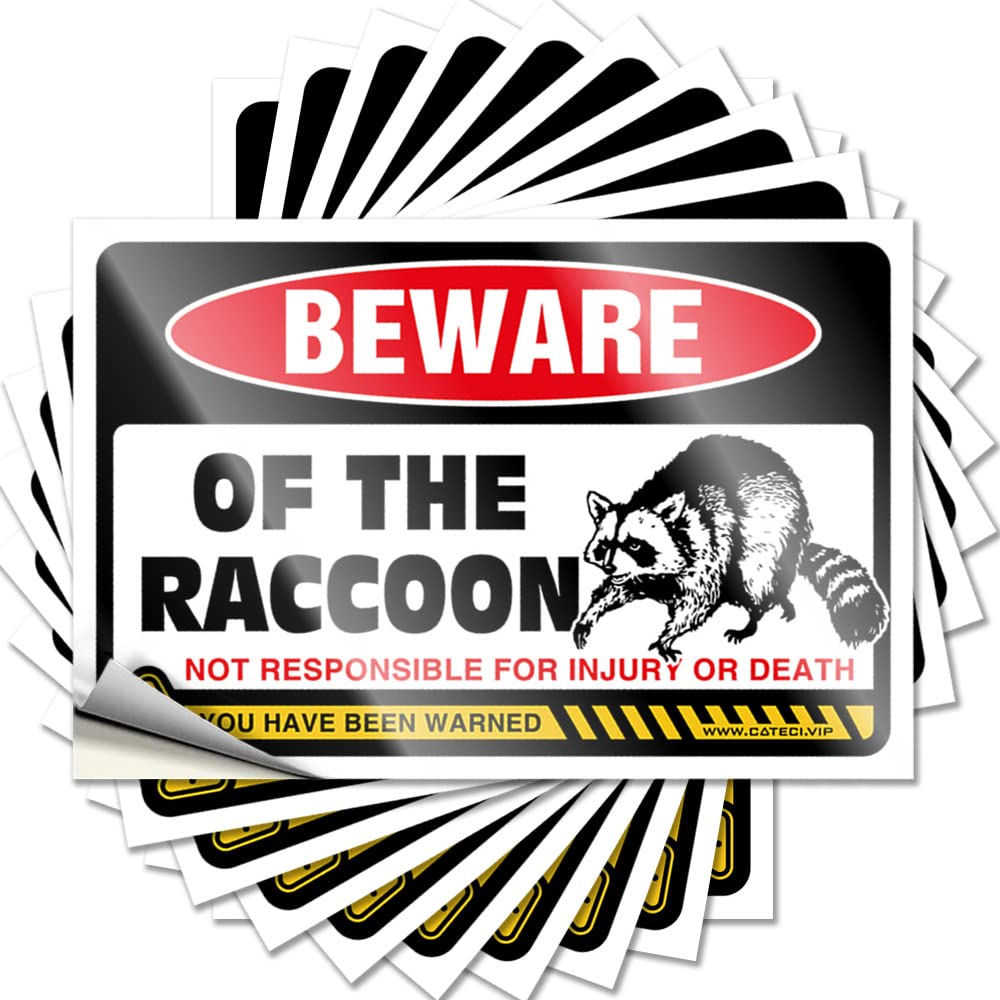 Southern Bumper, Funny Desk Decor Helmet Beware of Raccoon | Funny Quote Outside Decals(6X9CM)