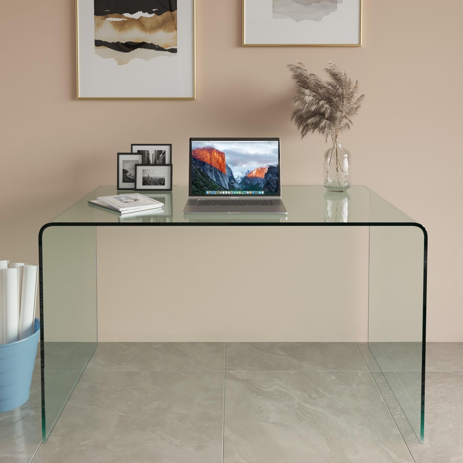 Bricozone Scrivania In Vetro Con Design Minimalista Elegante E Moderno Perfetta Per Uffici E Soggiorni Materiale Di Alta Qualità Vetro Da 12 Mm Misure 126X74X70 Cm Leggera E Resistente