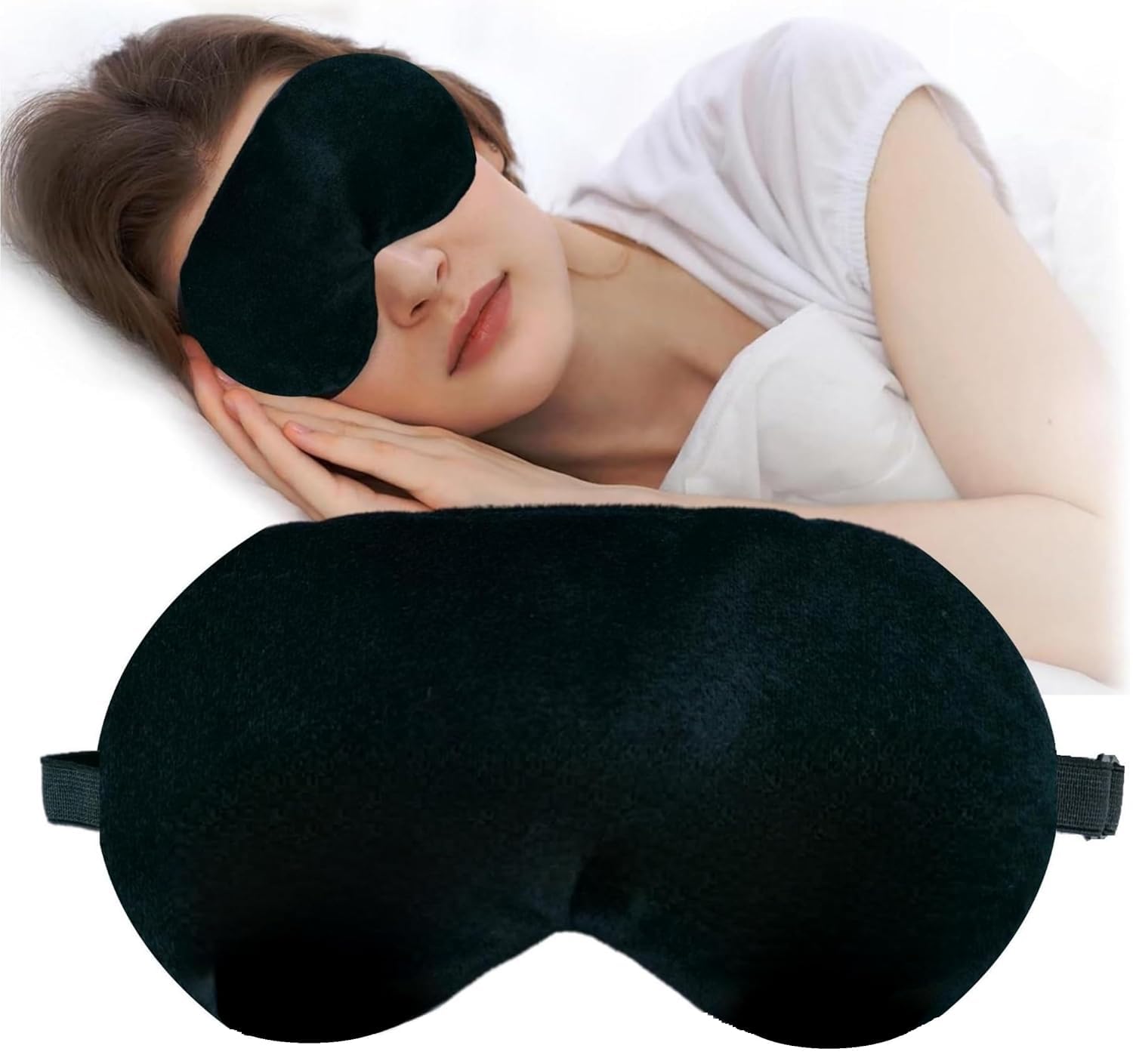 QIQI Super Soft & Comfortable Eye Mask for Sleeping with Adjustable Strap Sleeping Mask Blind Fold For Travelling Sleep Mask Pad Suitable For All Family Members Sleeping Eye Mask Blind Folds (BLCKVLVT)-image-28