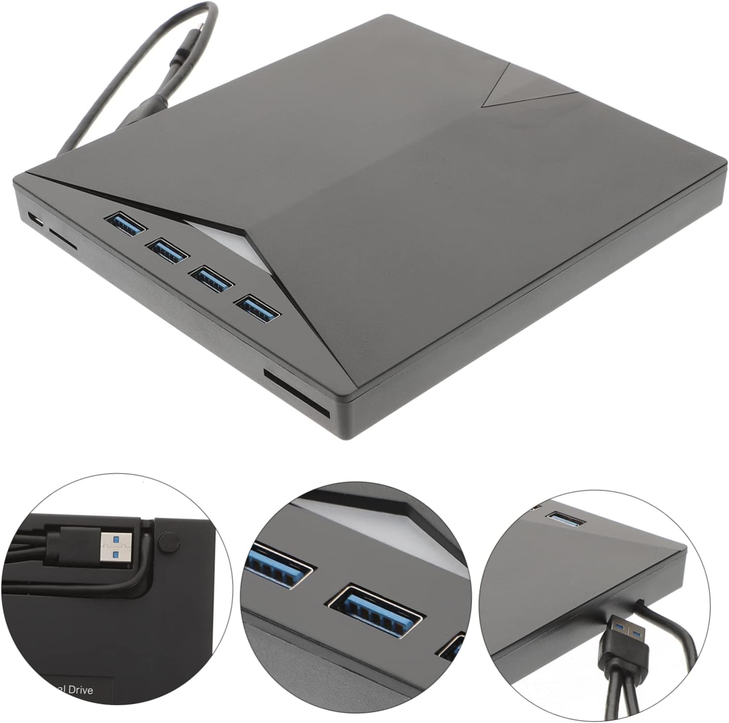 Portable Cd DVD ROM Burner Writer USB External Drive High-Speed Data Transfer