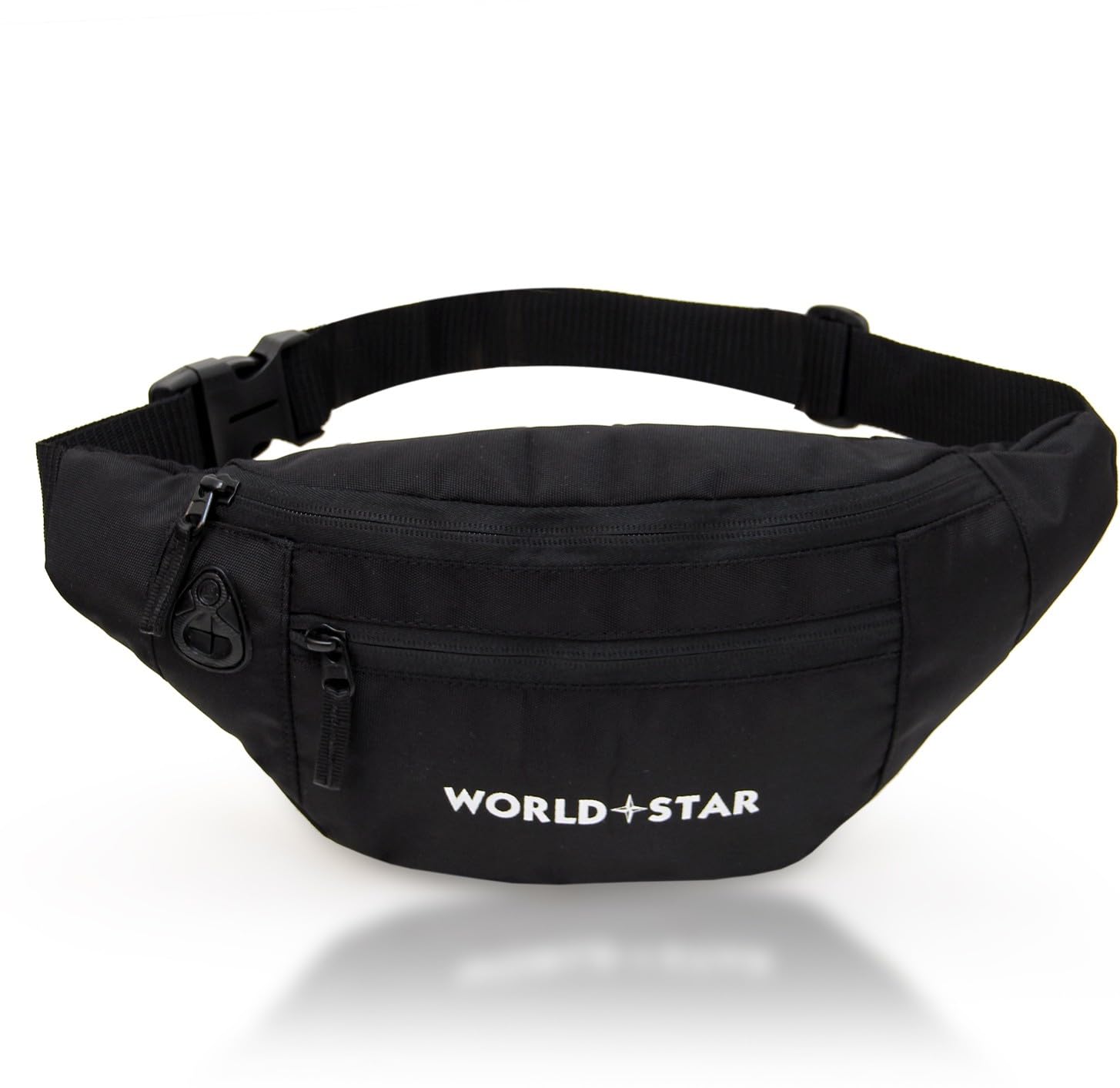 Polyester Waist Pack Travel Handy Hiking Zip Pouch Document Money Phone Belt Sport Bag for Men and Women and Adult | Black | Rock Black Waist Bag-image-37