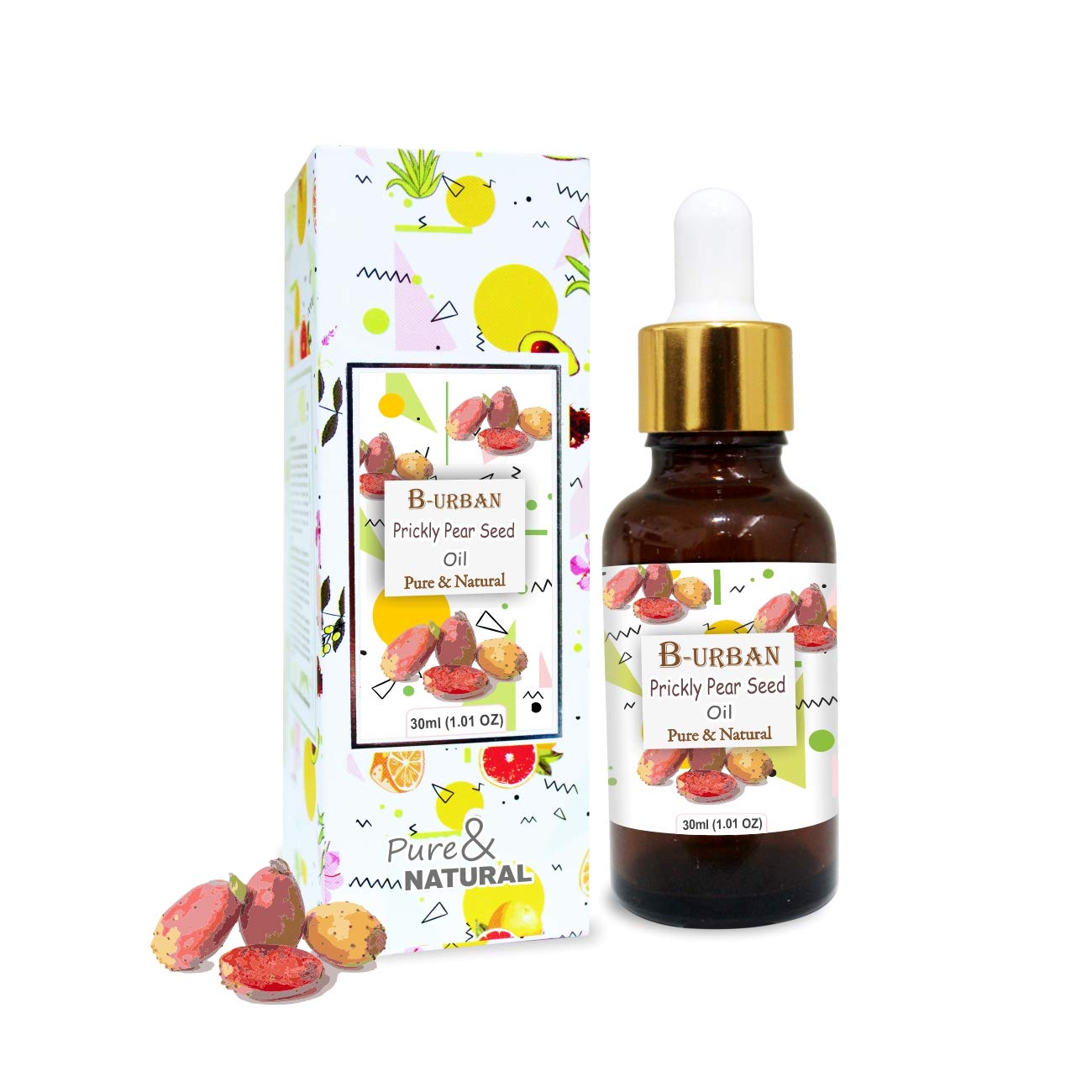 B-URBAN Prickly Pear Seed Oil 100% Natural Pure Undiluted Uncut Carrier Oil 30ml