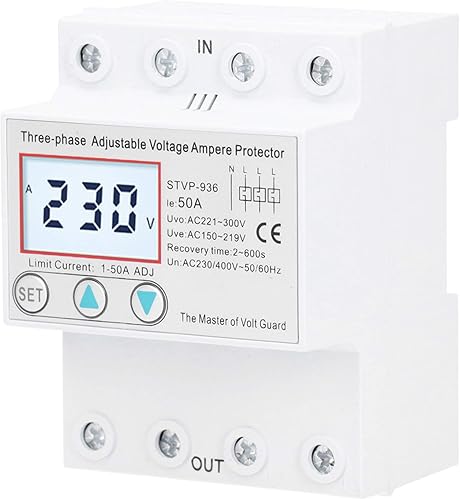 Miniatura 9 de STVP936 LCD Protector de voltaje ajustable LCD trifásico Protector de voltaje de reinicio automático multifuncional 230V400V AC ((50A))