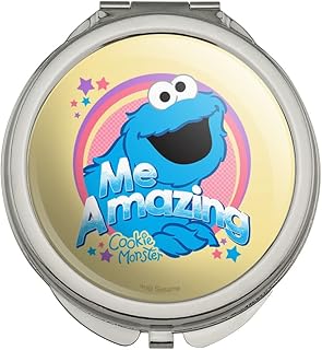 GRAPHICS & MORE Sesame Street Cookie Monster Me Amazing Compact Travel Purse Handbag Makeup Mirror
