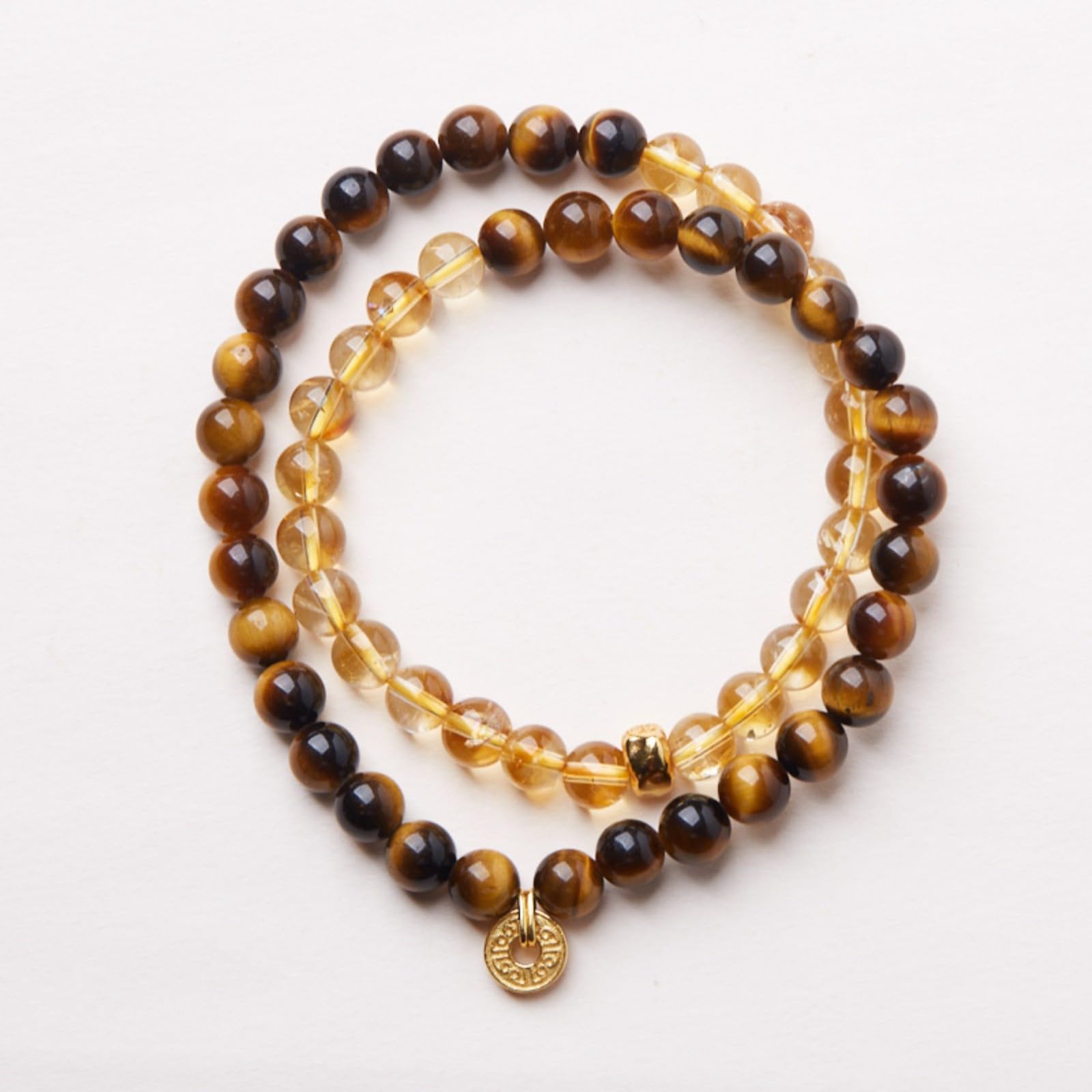 Braccialetto Donna Bracciale Fortunato A Doppio Filo, Impilabile per Buona Fortuna-Marrone