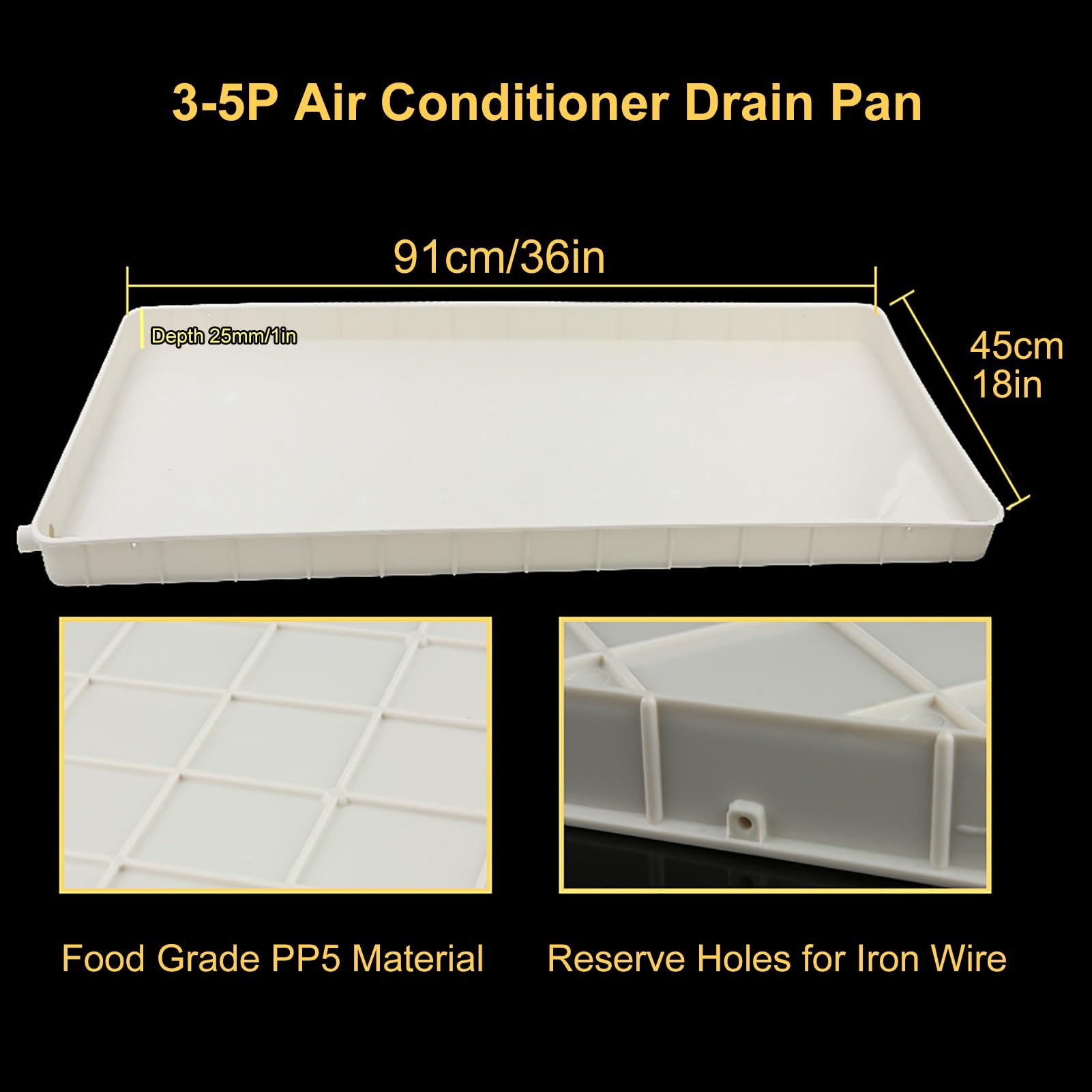 Bandeja de goteo para aire acondicionado con tubo de agua y kit de instalación, accesorio de prevención de fugas de unidad exterior, bandeja duradera para condensador de CA