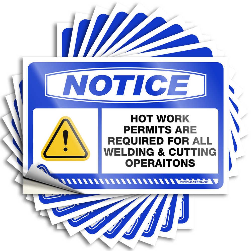 Bumper Office Decor for Men | Scented Essentials Notice Hot Work Permits Required Welding Cutting for Cruise(8X12CM)