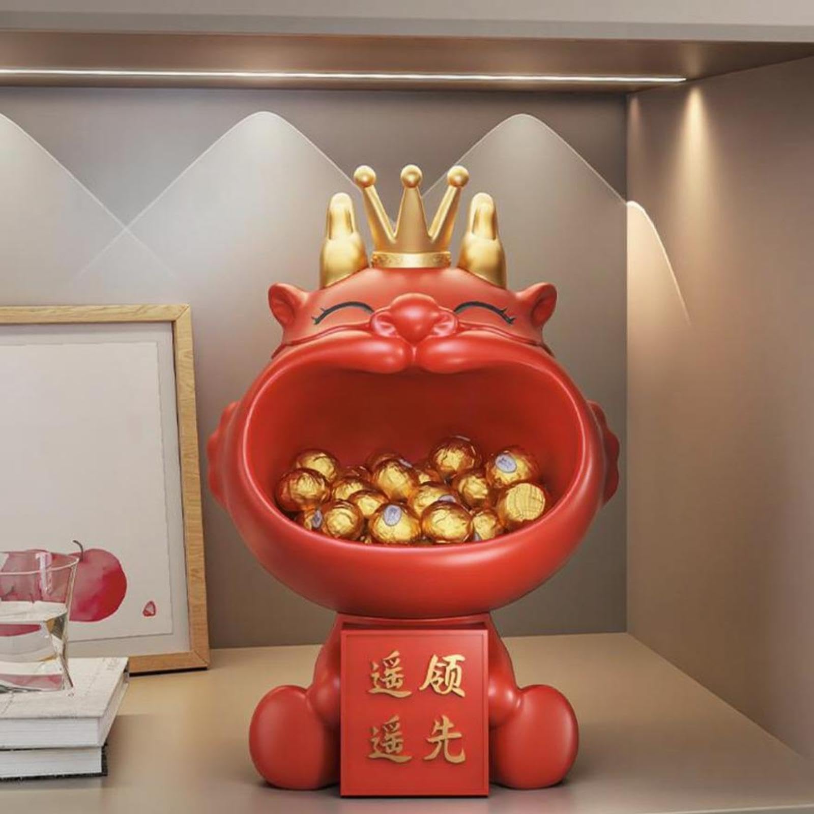 Creative Creature Key Holder, Modern Nordic Desktop Decoration, Entryway Storage Tray Lucky Dragon Crown-image-49