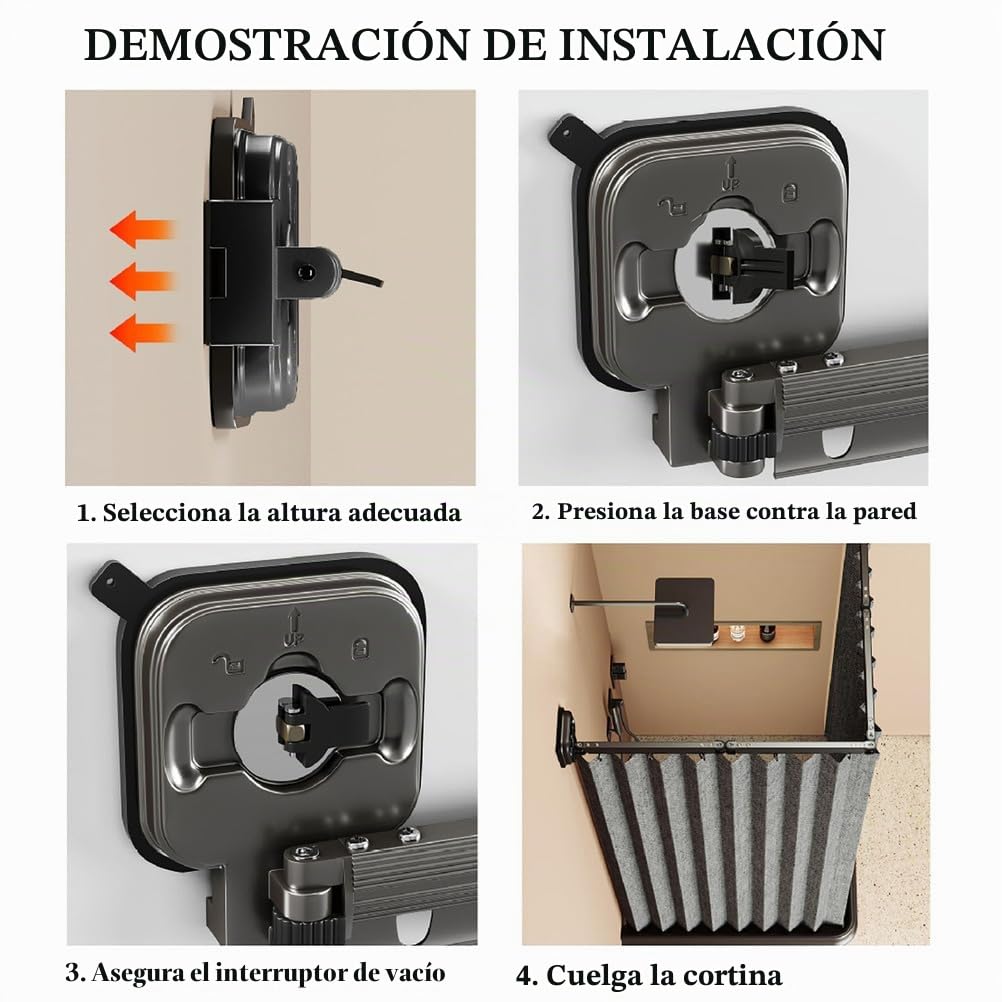 Genérico Cortina de Ducha Plegable Antimoho con Barra En Forma de L/U Y Ventosa, Cortina de Ducha Sin Taladro, Tejido de Lino, Impermeable Y Lavable para Duchas de Esquina,Dark Gray,2 Folds