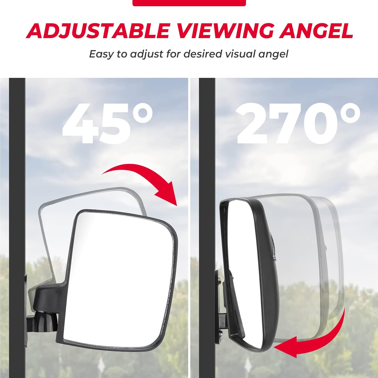 KEMIMOTO Golf Cart Side Mirrors with LED Turn Signal Lights, Universal Rear View Mirrors Compatible with Club Car, EZGO, ICON, Drive, and Kandi Golf Carts