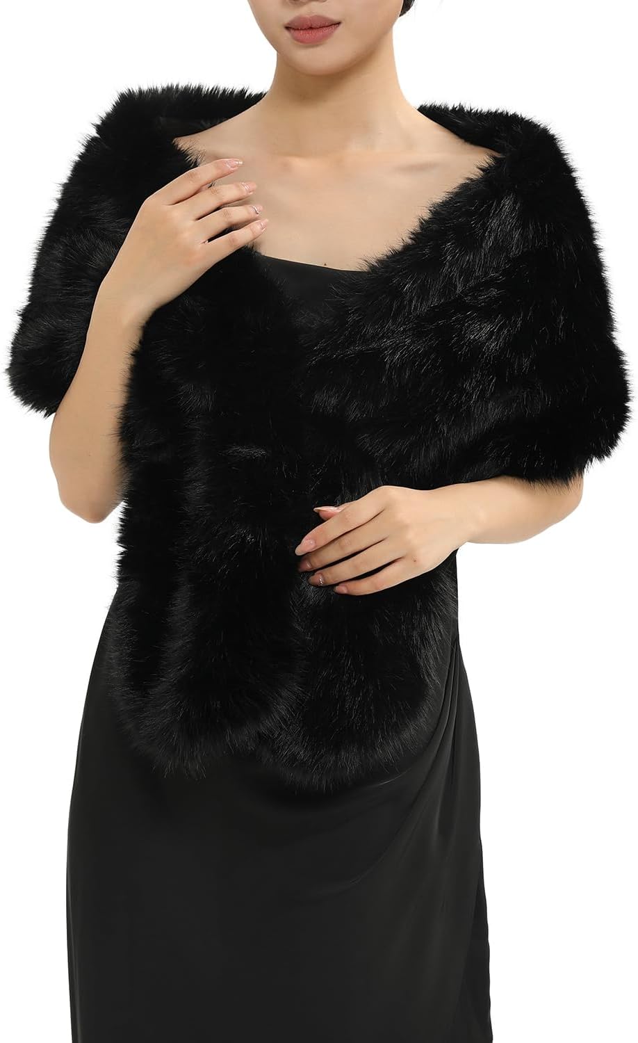 Fur Collar Scarf for Women Faux Fur Scarves Neck Shrug for Fall Winter Coat Dress - Image 5