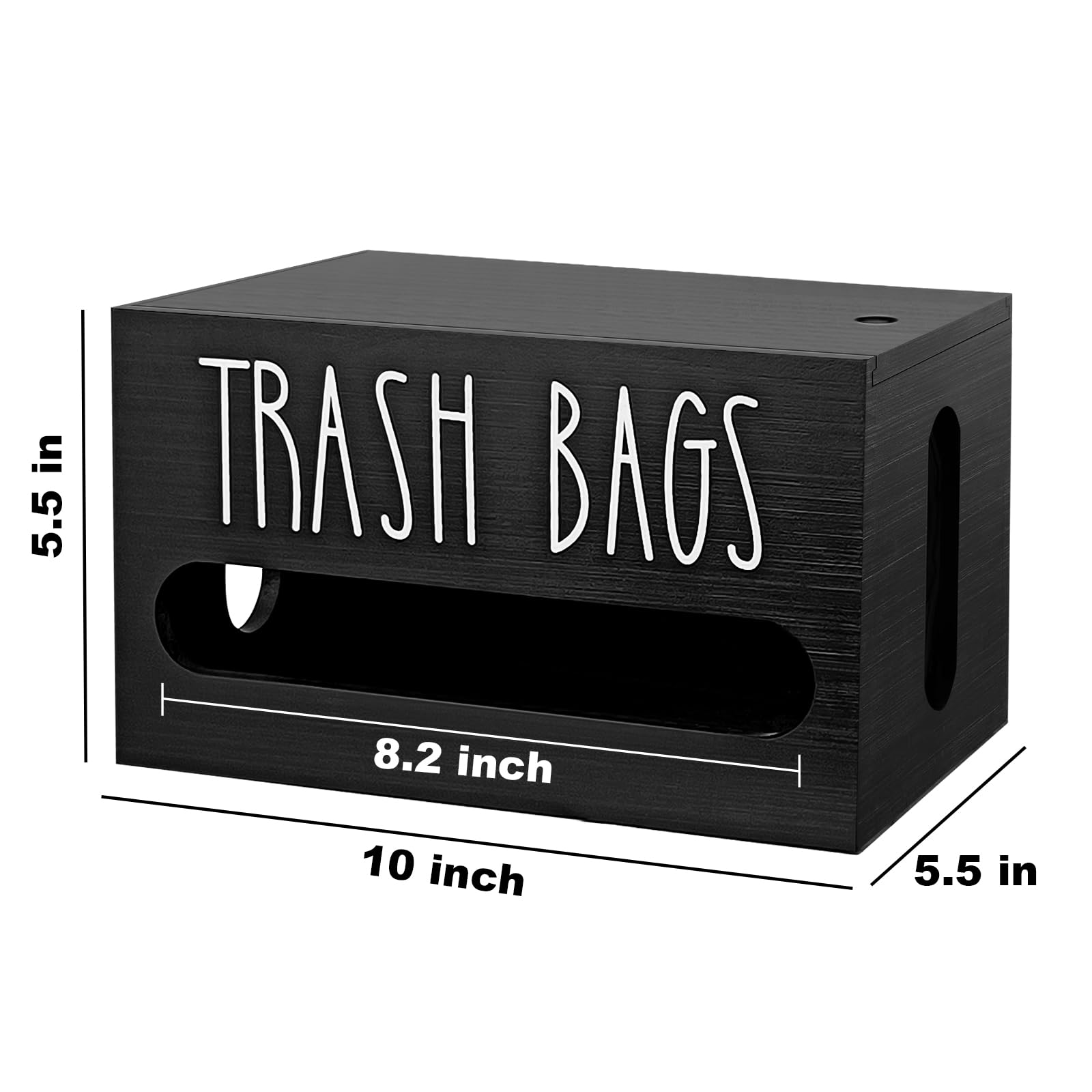 JOBVERT Trash Bag Holder Dispenser, Wooden Garbage Bag Holder with Lid, Countertop or Under Sink, Home Decor Organization