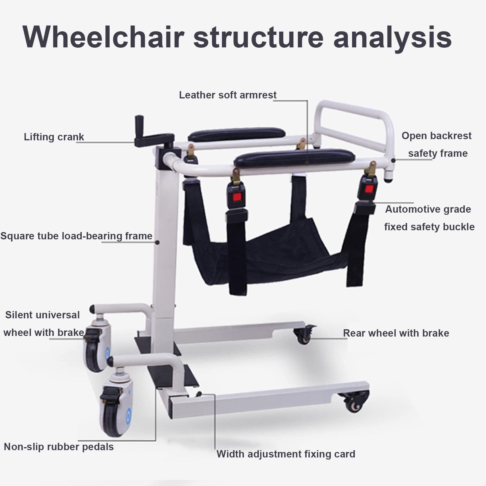Silla de Ruedas Multifuncional Elevador de Pacientes Hogar de Ancianos Postrado en Cama Parálisis Enfermería Discapacitados Hospital Enfermería Baño Inodoro Silla Plegable