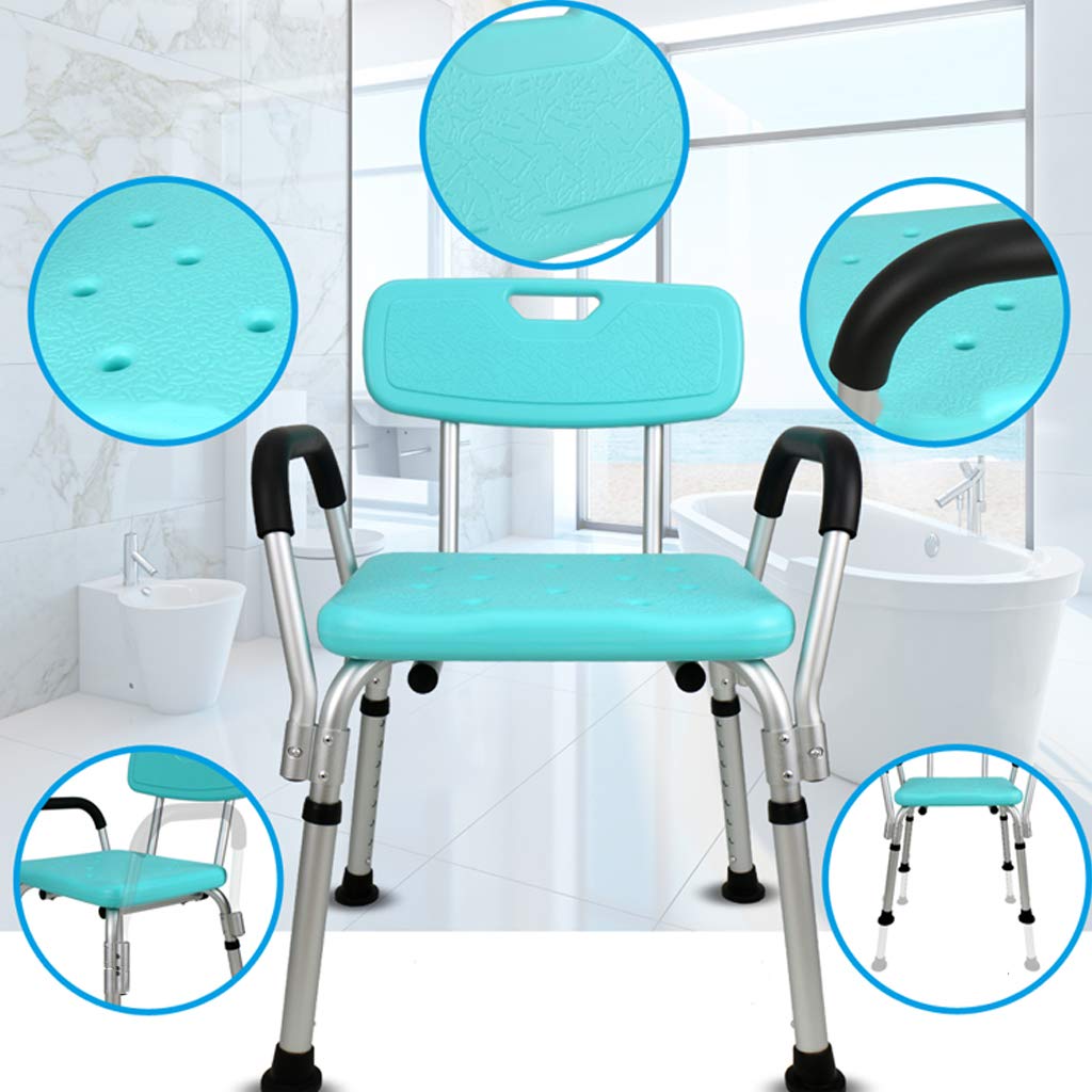 Desventaja Asientos de Ducha Altura Ajustable Taburete De Baño Bañera Ducha Elevador Silla con Respaldo Apoyabrazos Patas de Aluminio duraderas para Ancianos y discapacitados