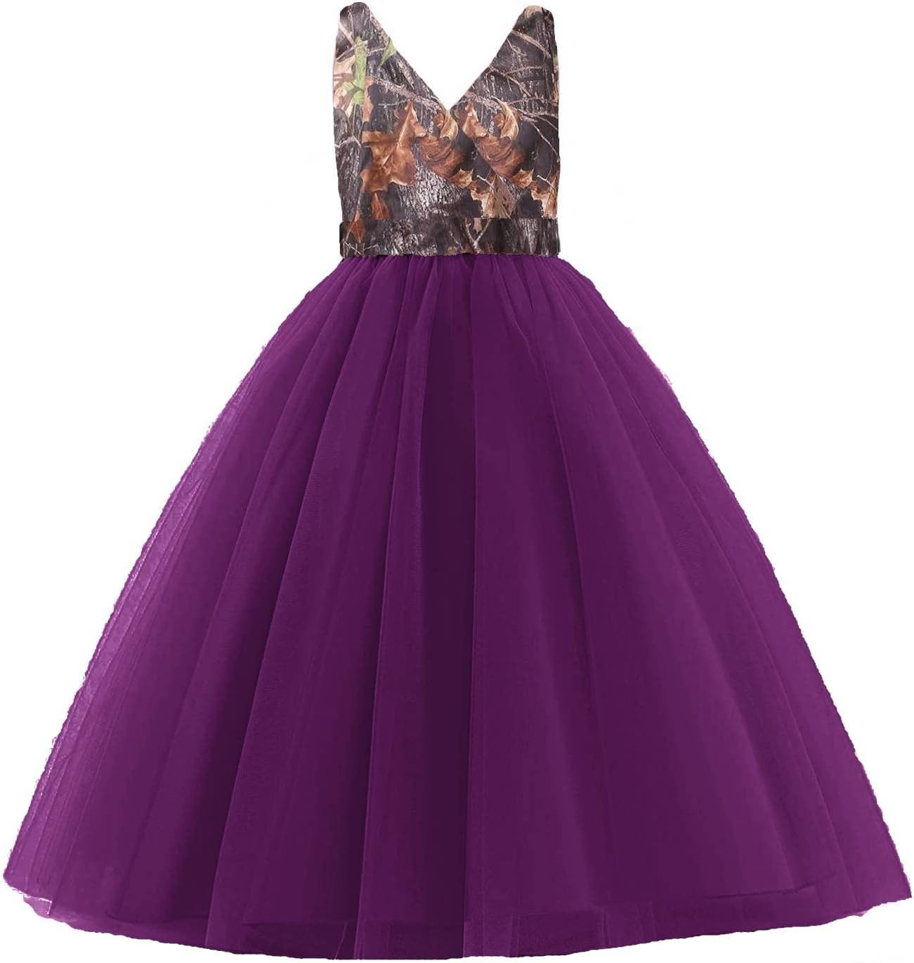 DINGZANCAMO Camo and Tulle Flower Girl Pageant Dresses Junior