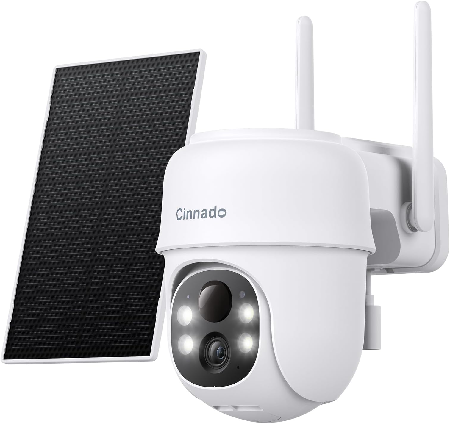 Cinnado Solar Security Camera Outdoor Wireless 2K CCTV Camera Systems House Security, Solar Battery Powered, PIR Detection, 360ยฐ Color Night Vision, Siren
