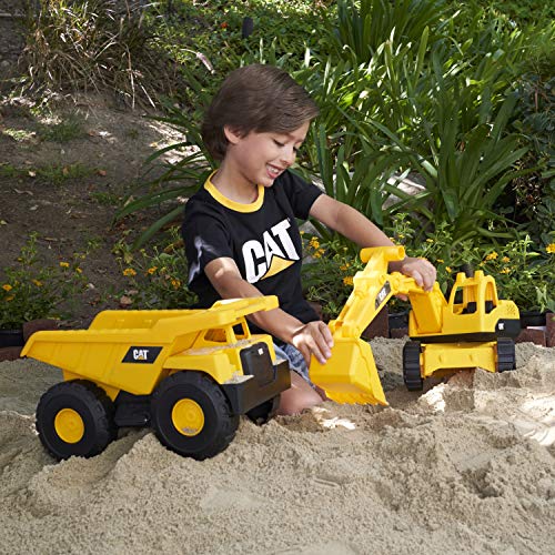 Cat 82366 Construction Toys Construction Tough Rigs 15 Inch Dump Truck & Excavator Set Toys 2 Pack Ages 3+ | Kid Powered Caterpillar Vehicle Set thumb #3