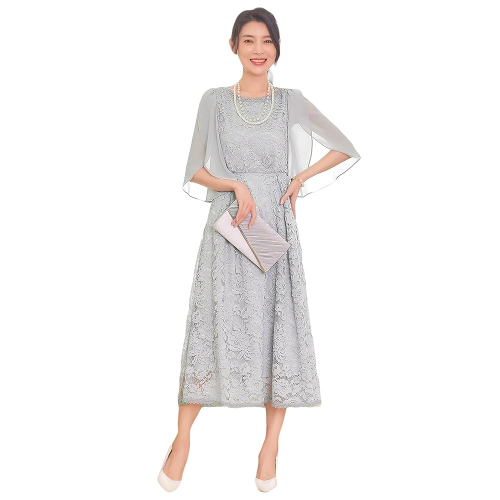 Amazon | [DEEPEYES] パーティードレス レース ミモレ丈