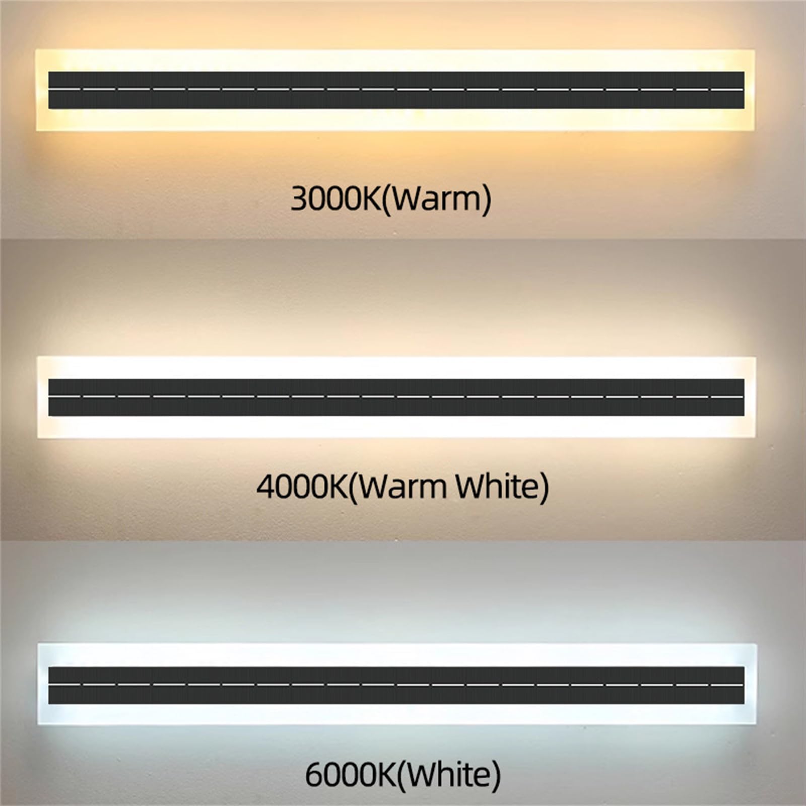Applique da Parete a LED Moderna e Minimalista, Impermeabile IP65, Luce Solare per Esterni per Ga, Design a Striscia Lunga, apparecchio in Metallo Acrilico per Interni, Soluzione d