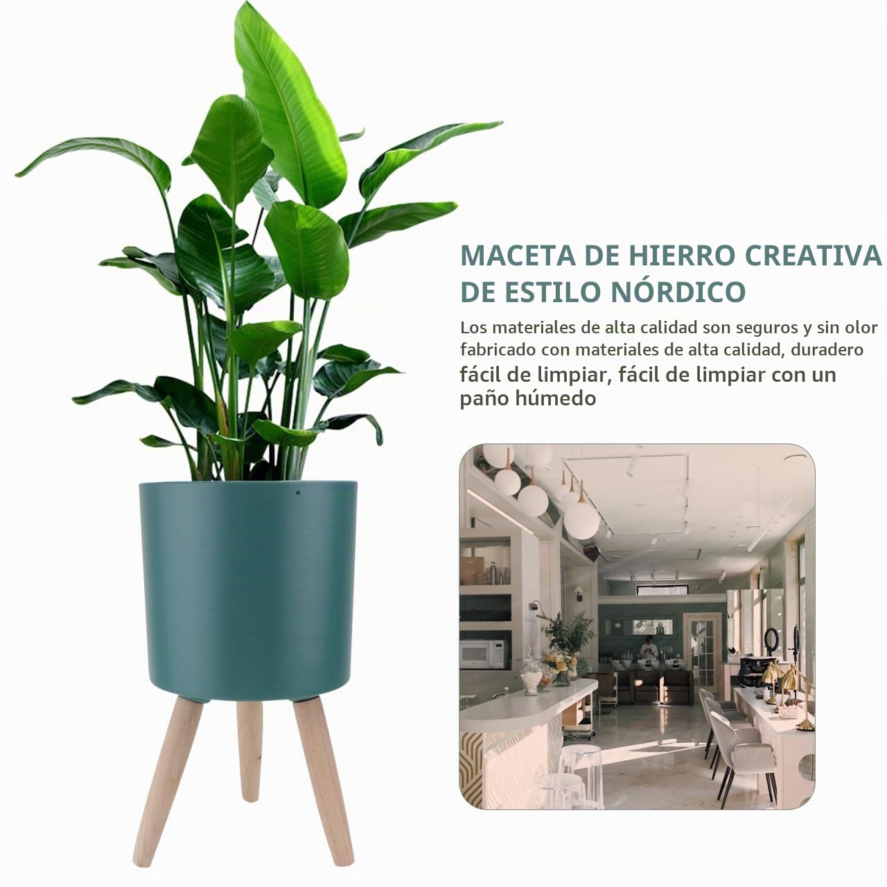 Happyyami Macetero De Hierro con Soporte 12.79X6.69X6.69 Inch Jardinera para Plantas Interior Exterior Decoración Sencilla Sala Cocina Oficina