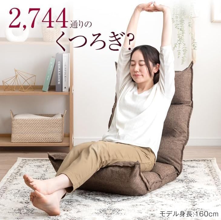 座椅子 さらっとオールシーズン快適 ダリアン生地 全面 低反発 14段階 リクライニング チェア 椅子 ダリアンブラウン [並行輸入