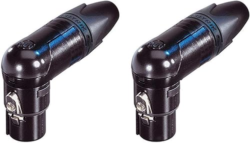 Neutrik NC3FRX-B - Conector de micrófono hembra en ángulo recto de 3 pines (2 unidades, neutrik NC3FRX-B en ángulo recto, 3 pines, color negro y