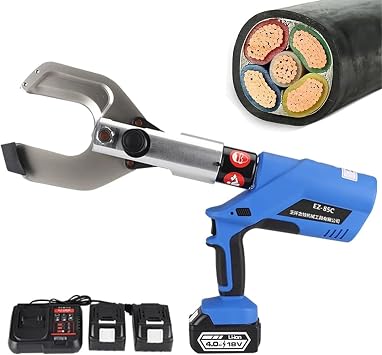 Hydraulic Cable Cutter,120KN/200KN Hydraulic Cable Wire Rope Scissors Metal Wire Cutting Tool Bolt Cutter, Electrician Hand Tools with LED Display/Battery,EZ-85C