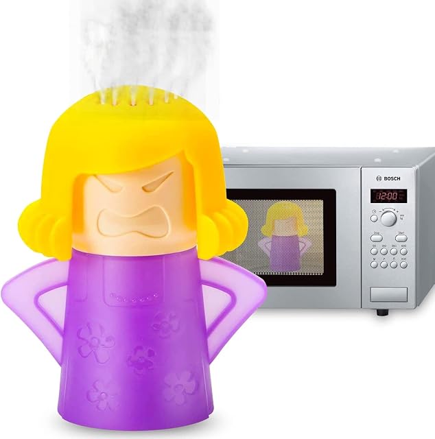 Abnaok Microwave Cleaner, 1pcs Angry Mama Microwave Oven Steam Cleaners Kitchen Cleaner Tool, Easily Clean in Minutes Disinfects with Vinegar and Water (Purple)