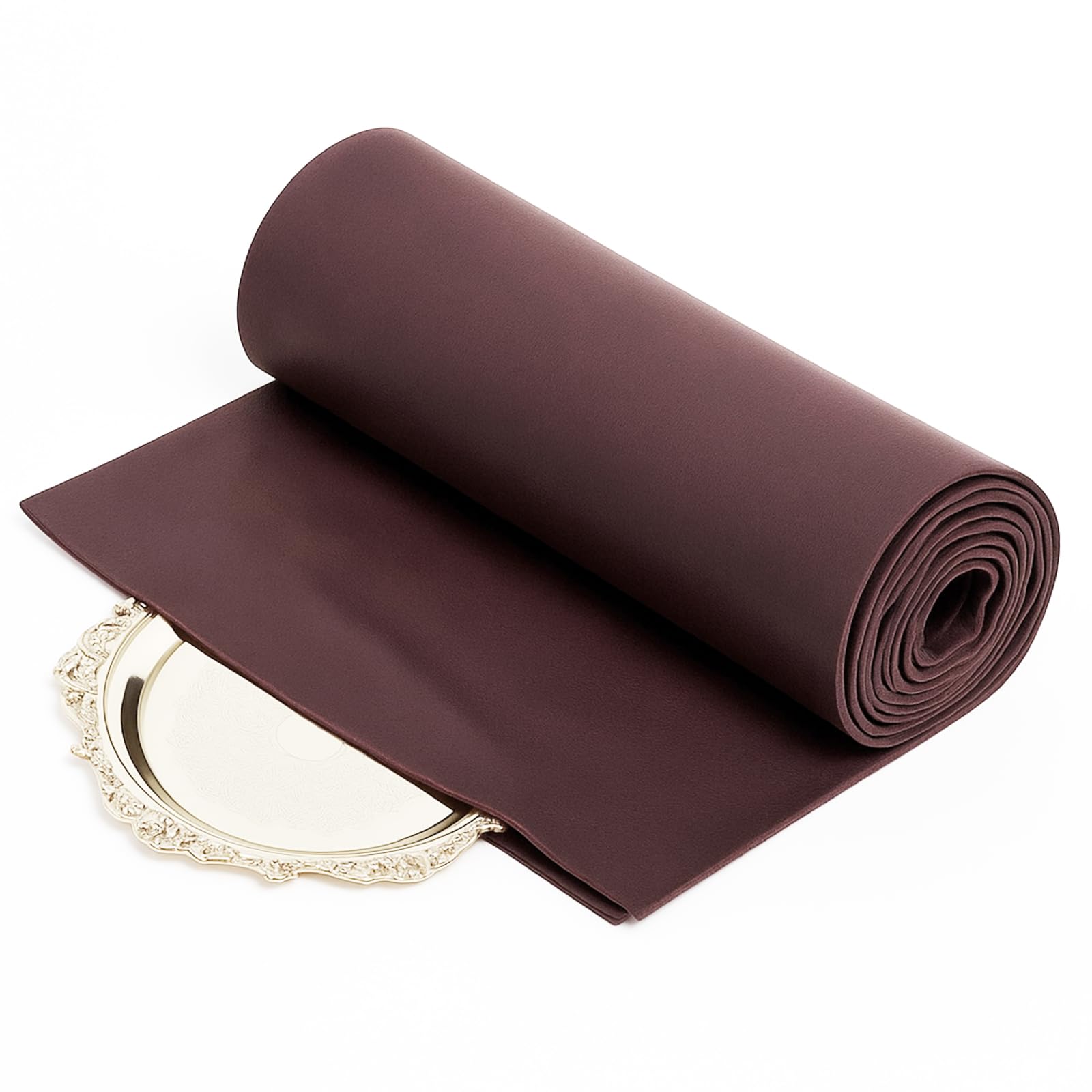 Jecery 1.1 Yard Anti Tarnish Silver Cloth by the Yard, Brown