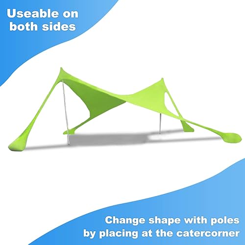 Miniatura 4 de Night Cat Tienda de campaña de playa para sombra de playa, refugio solar con protección UV UPF 50+ con ancla de bolsa de arena para exteriores,