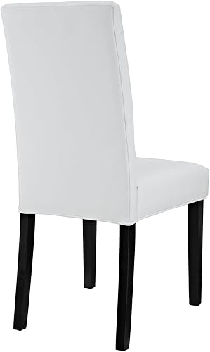 Miniatura 4 de Modway Confer - Silla Parsons tapizada de piel sintética moderna para cocina y comedor, color blanco
