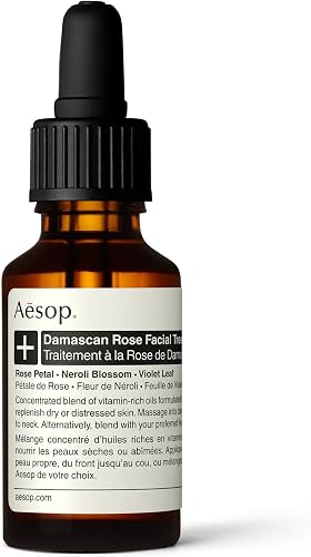 Aesop Damascan Rose Facial Treatment Oil | Hydrating Face Oil with Rose Petal, Neroli Blossom & Violet Leaf | Nourishing Vitamins & Fatty Acids for Dry, Distressed Skin | 0.8 fl oz