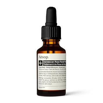 Aesop Damascan Rose Facial Treatment Oil | Hydrating Face Oil with Rose Petal, Neroli Blossom & Violet Leaf | Nourishing Vitamins & Fatty Acids for Dry, Distressed Skin | 0.8 fl oz