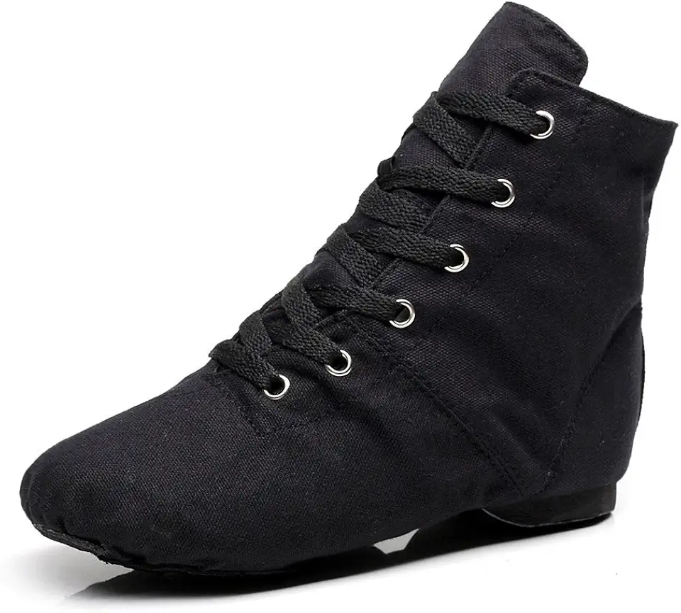 Soho Canvas Cadarço Sapatos de Dança Flat Practice Preto Vermelho Jazz Dança Botas para Homens e Mulheres