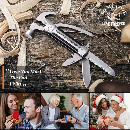 Multitool Gifts for Him Husband Boyfriend, Unique Christmas Anniversary Birthday Gifts Ideas for Men Who Have Everything, Multi Tool Mini Hammer Cool Gadgets, I Love You Valentine's Day Gifts for Him