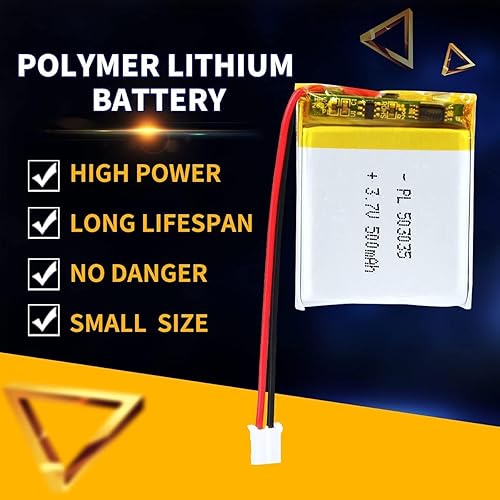 Miniatura 5 de 10X3.7V 500mAh 503035 Lipo Batería recargable Batería de iones de polímero de litio con PH 0.079 in JST
