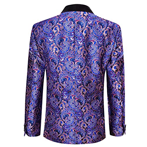 Image of Barry.Wang Blazer for Men Paisley Sport Coat Lightweight Suit Jacket Regular Tuxedo Flower Mardi Gras Carnival Gift