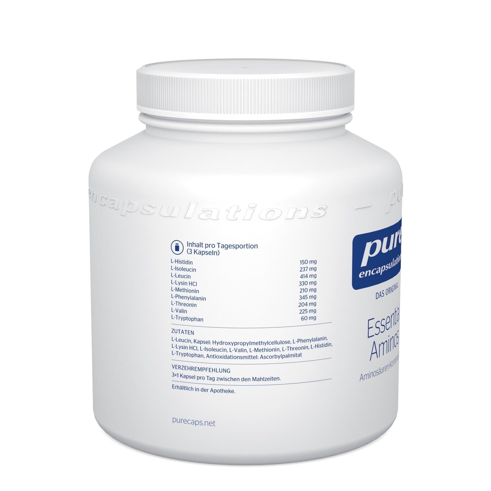 Pure Encapsulations - Essential Aminos - Ausgewogene Kombination Essenzieller Aminosäuren - Für Sport und eiweißarme Ernährung - 180 vegane Kapseln